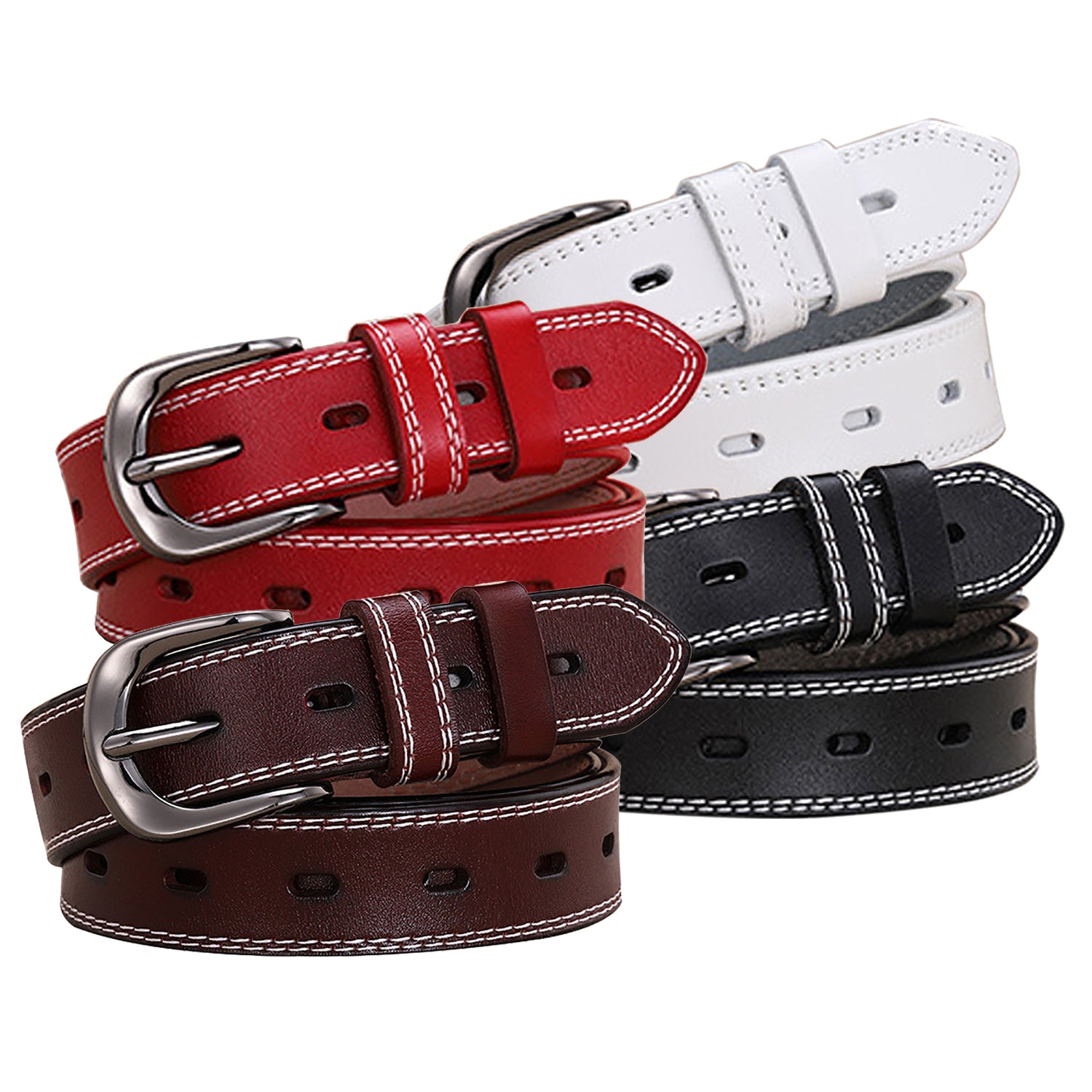 Classic Leather Belts for Women, Joyreap Genuine Leather Womens Belts Alloy Pin Buckle