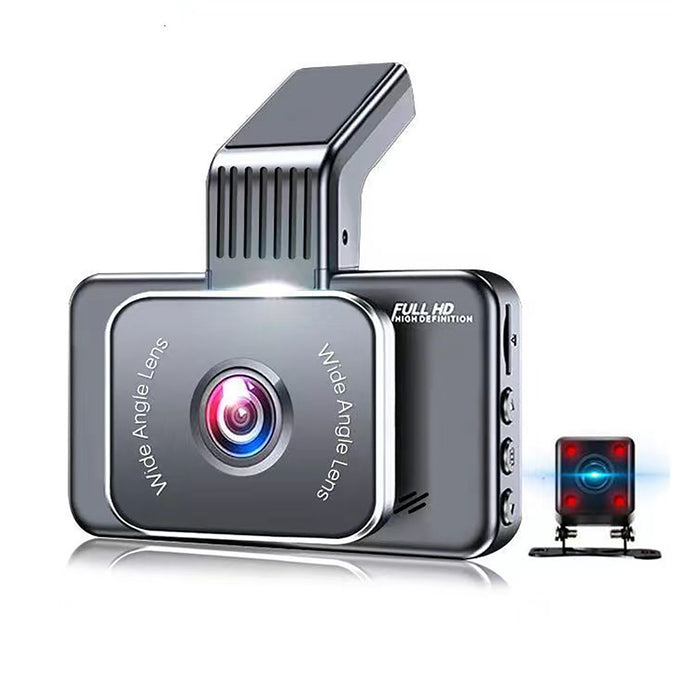 1set Black 1080p Dual Camera Dash Cam With Infrared Night Vision, 32gb Sd  Card, Loop Recording And 2-inch Ips Screen
