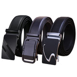 Genuine Leather Belt Men's Plate Reversible Buckle Business Dress Belts – detail 6