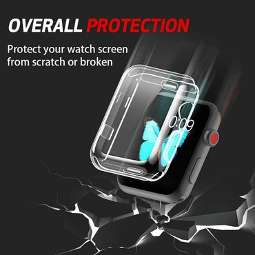 For Apple Watch Full Cover iWatch Series 7 SE 6 5 4 3 2 Clear Case