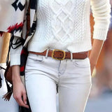 Alternate view of Classic Leather Belts for Women, Joyreap Genuine Leather Women's Belts with Gold Buckle