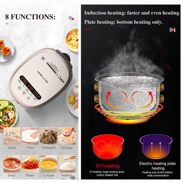 Hoper Layer 4L Electric Rice Cooker IH Heating Zero Coating Non-stick Technology