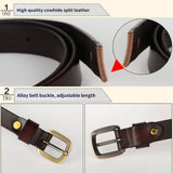 Alternate view of New Women's Belt Luxury Genuine Leather Belts For Women Female Gold Pin Buckle