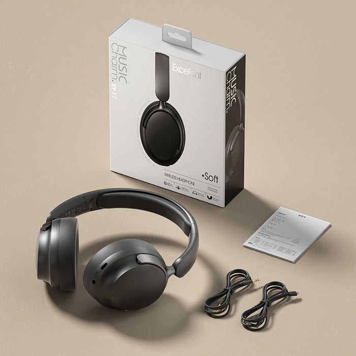 JR SY-T7 Bluetooth 5.4 Over-Ear Headset Wireless Headphones with Noise Cancelling Mic