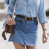Classic Leather Belts for Women, Joyreap Genuine Leather Women's Belts with Gold Buckle – detail 3