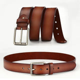 New Cowhide Leather Men Belt Pin Buckle Luxury Male Belts – detail 4