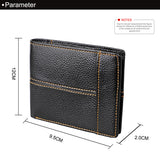 Men's Genuine Leather Bifold Wallet RFID Blocking Card Holder Zipper Coin Purse – detail 3