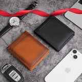 100% Genuine Leather Men's Wallet RFID Blocking Card Holder Bifold and Long Wallets – detail 3