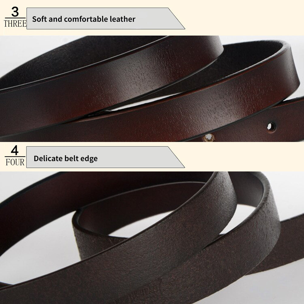 New Women's Belt Luxury Genuine Leather Belts For Women Female Gold Pin Buckle