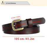 New Women's Belt Luxury Genuine Leather Belts For Women Female Gold Pin Buckle – detail 4