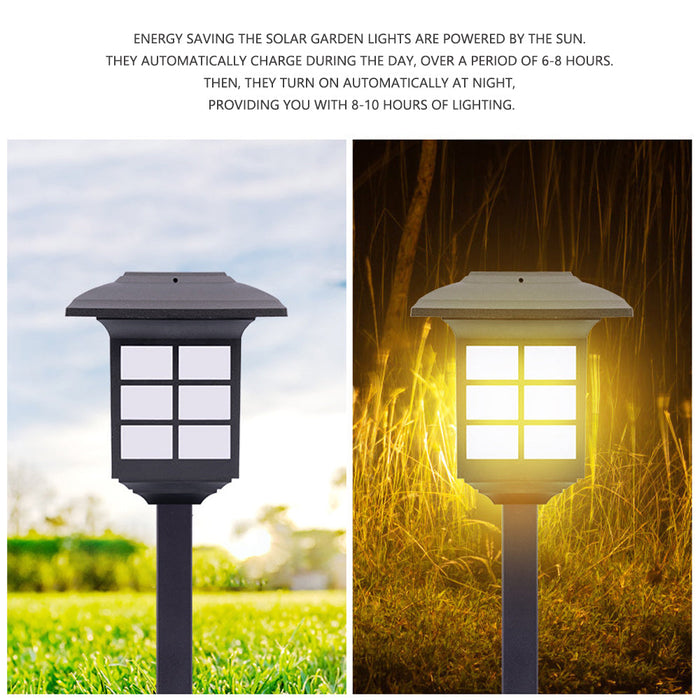 2Pcs LED Solar Power Garden Lights Landscape Path Lawn Yard Walkway Lamp