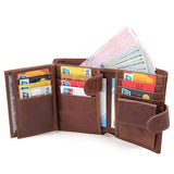 Genuine leather men wallets High-quality Multi card short wallet Men's Cow Leather RFID Card Holder – detail 3