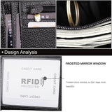 Men's Genuine Leather Bifold Wallet RFID Blocking Card Holder Zipper Coin Purse – detail 5