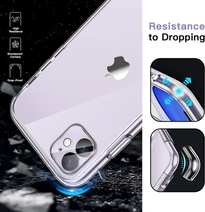 3 in 1 Case for iPhone 14 with 2-Pack Screen Protector and 2-Pack Camera Lens Protector