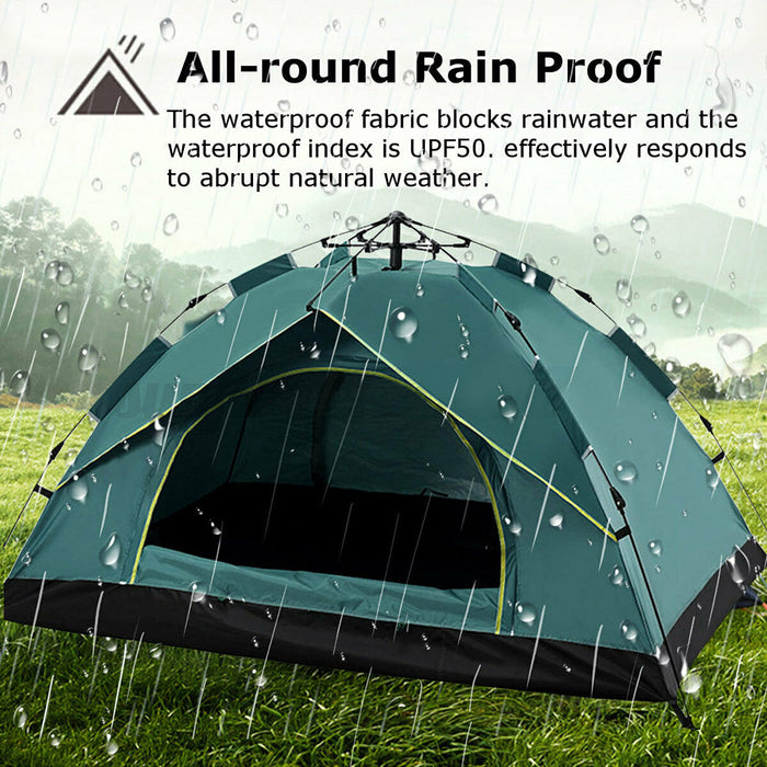 Waterproof Automatic Camping Tent 3-4 Person Come with Moisture Proof Pad