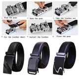 Genuine Leather Belt Men's Plate Reversible Buckle Business Dress Belts – detail 3
