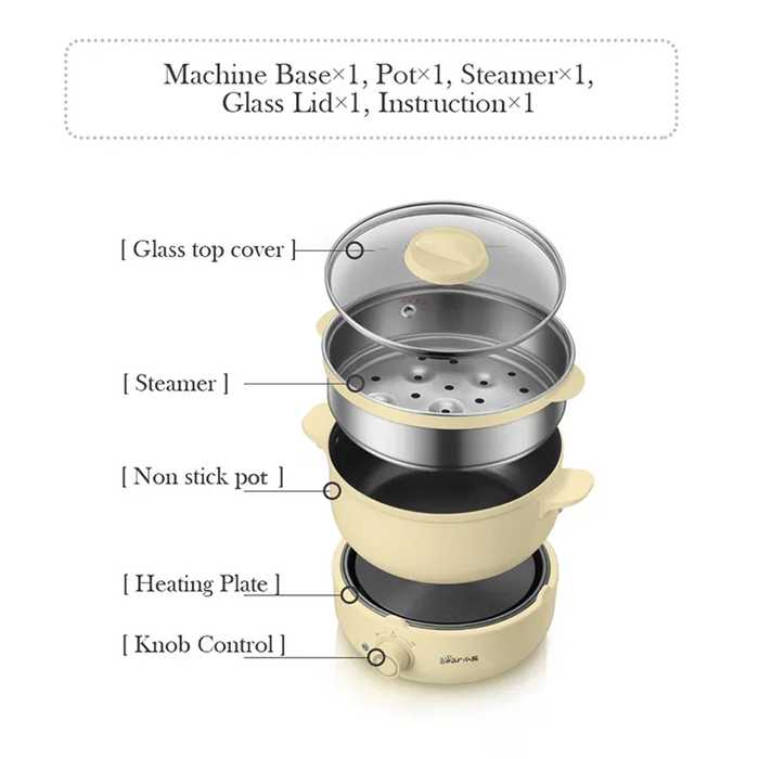 BEAR 2.5L Multifunction Cooking Pot Electric Hot Pot SAA Approved