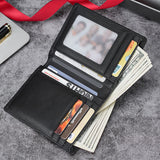 100% Genuine Leather Men's Wallet RFID Blocking Card Holder Bifold and Long Wallets – detail 6