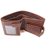 Genuine leather men wallets High-quality Multi card short wallet Men's Cow Leather RFID Card Holder – detail 5