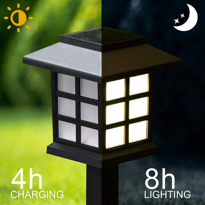 2Pcs LED Solar Power Garden Lights Landscape Path Lawn Yard Walkway Lamp