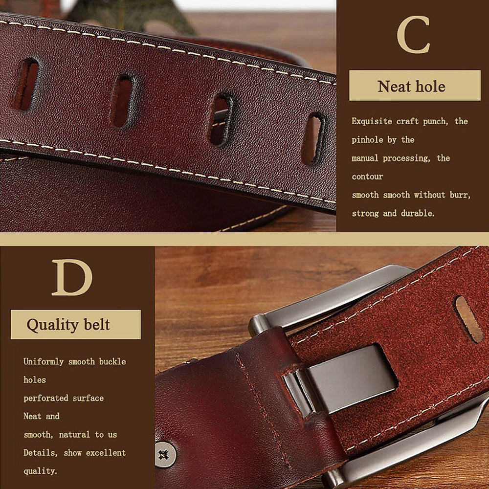 Genuine Leather For Men Pin Buckle Belts Cowskin Casual Belts Business Belt