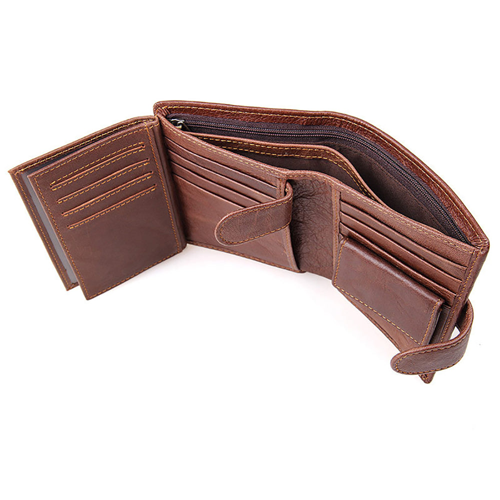 Genuine leather men wallets High-quality Multi card short wallet Men's Cow Leather RFID Card Holder