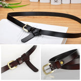 New Women's Belt Luxury Genuine Leather Belts For Women Female Gold Pin Buckle – detail 7