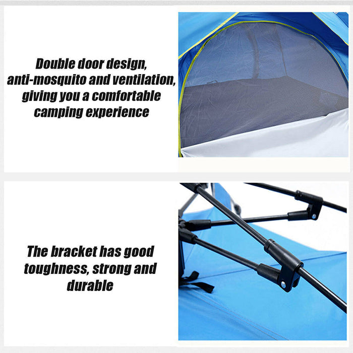 Waterproof Automatic Camping Tent 3-4 Person Come with Moisture Proof Pad