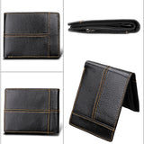 Men's Genuine Leather Bifold Wallet RFID Blocking Card Holder Zipper Coin Purse – detail 8