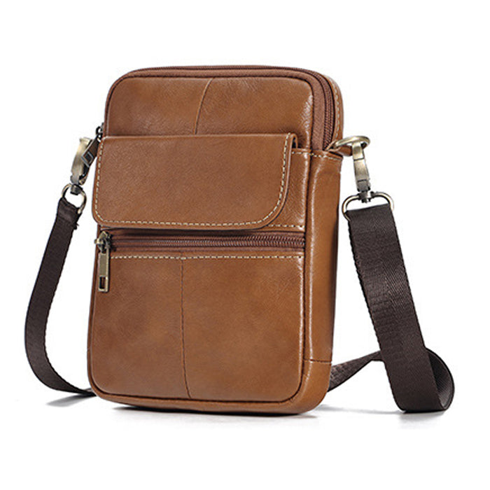 Genuine leather men's crossbody bag oiled wax leather Satchel Crossbody Bag