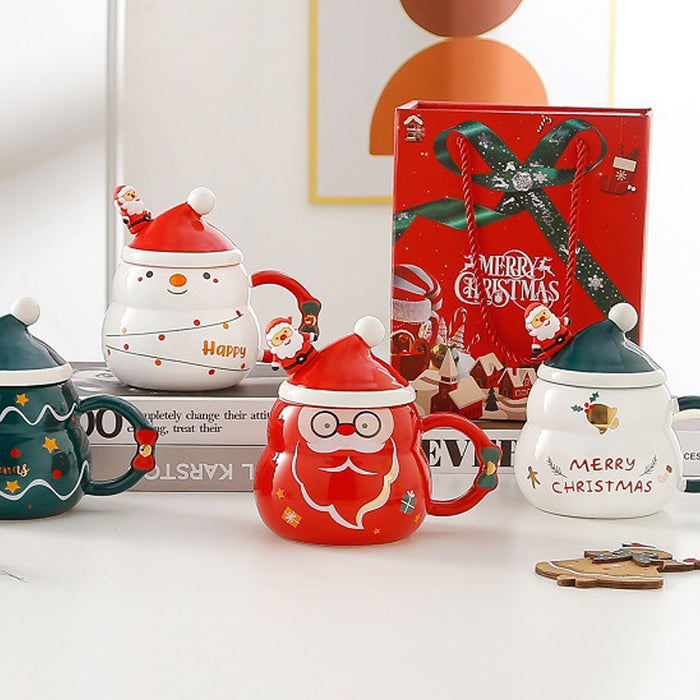 Christmas Cup Gift Box Ceramic Mug Set Mug Gift Set Christmas Coffee Cup