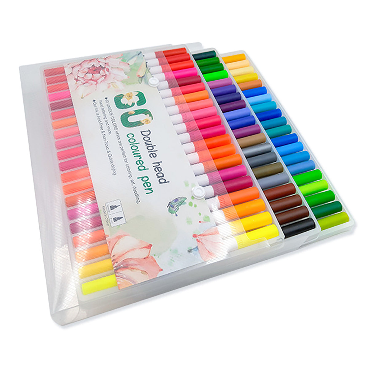 60 Unique Colors Double Head Acid-Free Non-Toxic Coloured Pens