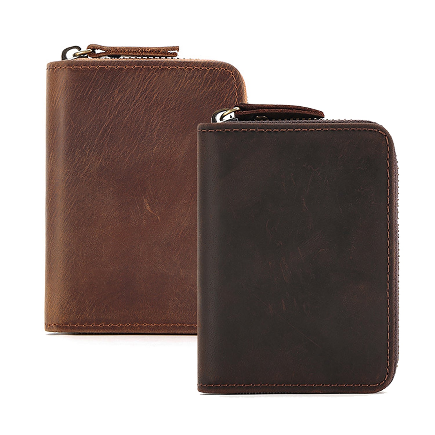 Genuine Leather Large Capacity RFID Anti-magnetic Money Clip Organ Wallets