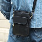 Genuine leather men's crossbody bag oiled wax leather Satchel Crossbody Bag – detail 3