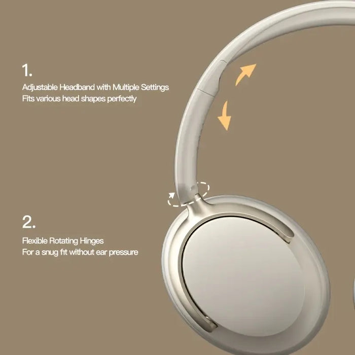 JR SY-T7 Bluetooth 5.4 Over-Ear Headset Wireless Headphones with Noise Cancelling Mic