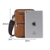 Genuine leather men's crossbody bag oiled wax leather Satchel Crossbody Bag – detail 4