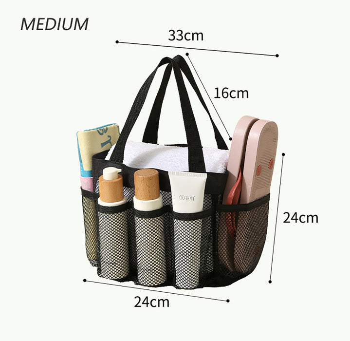 Large Capacity Mesh Multi-pocket Beach Bag Portable Travel Swimming Storage