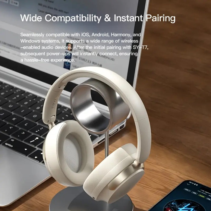 JR SY-T7 Bluetooth 5.4 Over-Ear Headset Wireless Headphones with Noise Cancelling Mic