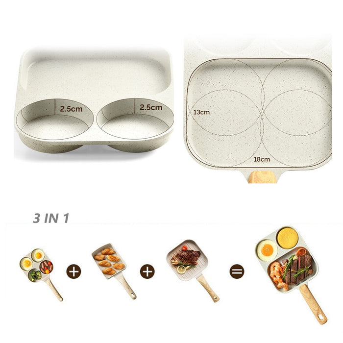 Non-stick 3 in 1 breakfast Frypan steak pot omelette pot