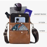 Genuine leather men's crossbody bag oiled wax leather Satchel Crossbody Bag – detail 5