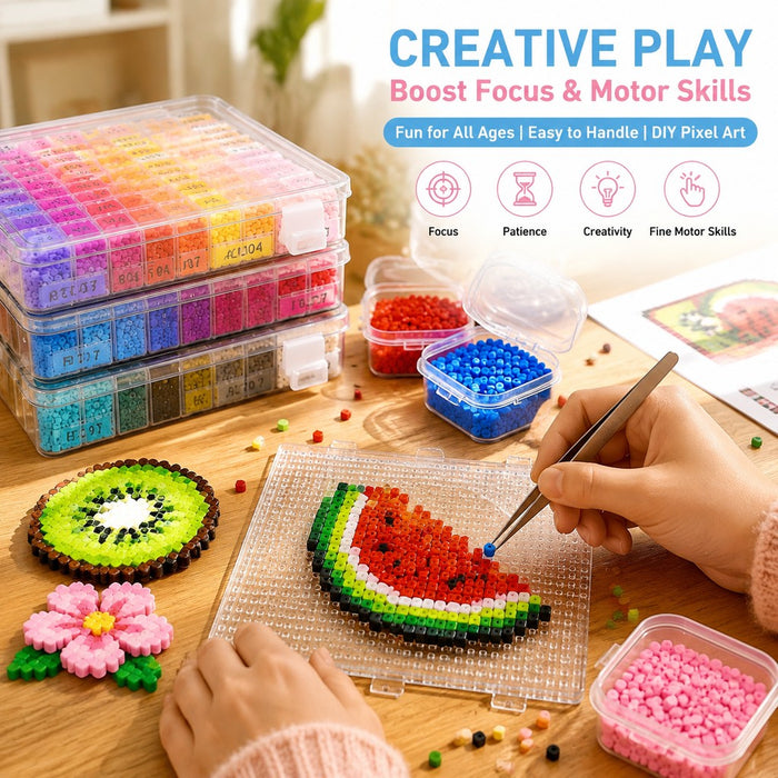 120 Colour 2.6mm Mini Fuse Beads Kit with Storage Cases & Accessories