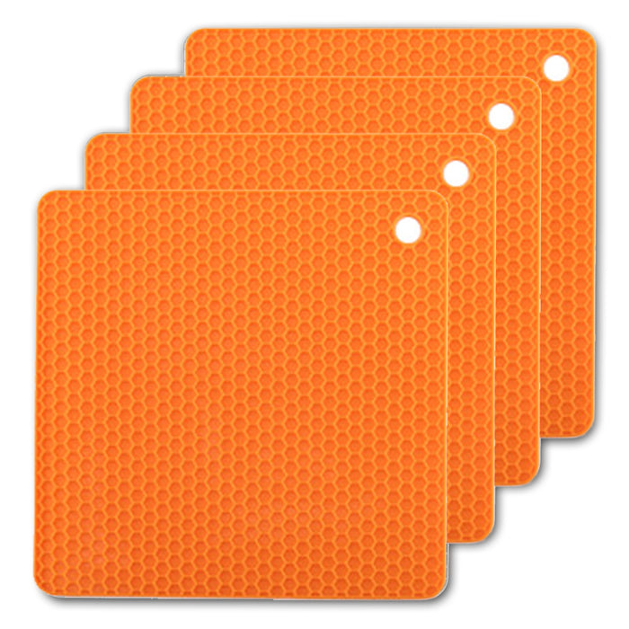 4 Pack Multi Purpose Silicone Insulation Mat Heat-Resistant Dishes Pads