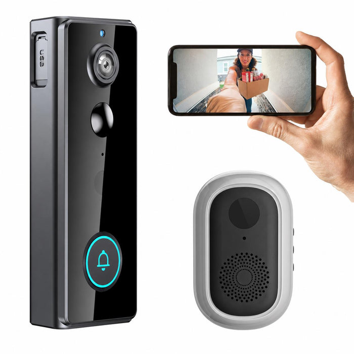 WiFi Smart Wireless Video Doorbell Camera with Chime and 32GB Card