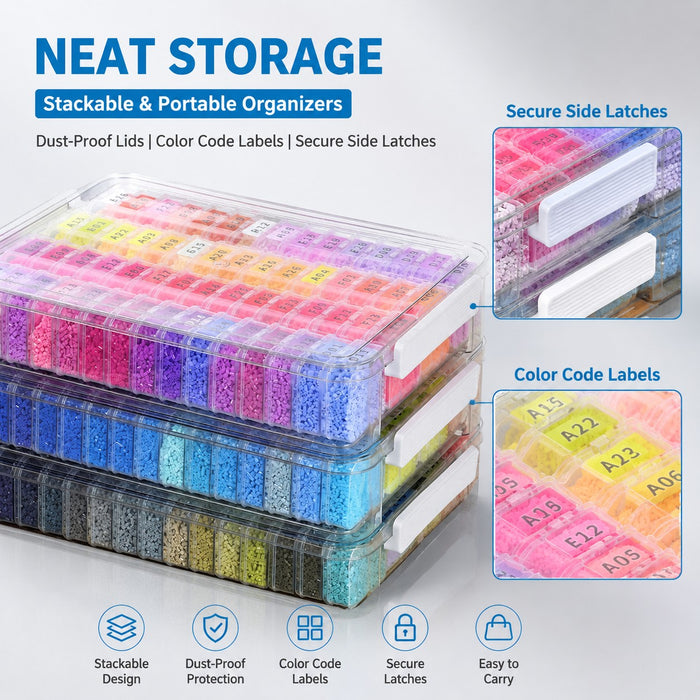 120 Colour 2.6mm Mini Fuse Beads Kit with Storage Cases & Accessories