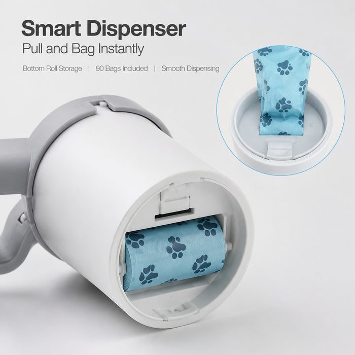 All-in-One Integrated Cat Litter Scoop with Trash Can & 90 Litter Bags