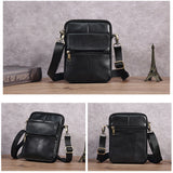 Genuine leather men's crossbody bag oiled wax leather Satchel Crossbody Bag – detail 8