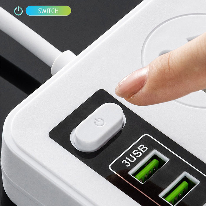 AU Standard Smart Power Board with USB Type-C Overload Protection Safety Shutter 1.8M Cable