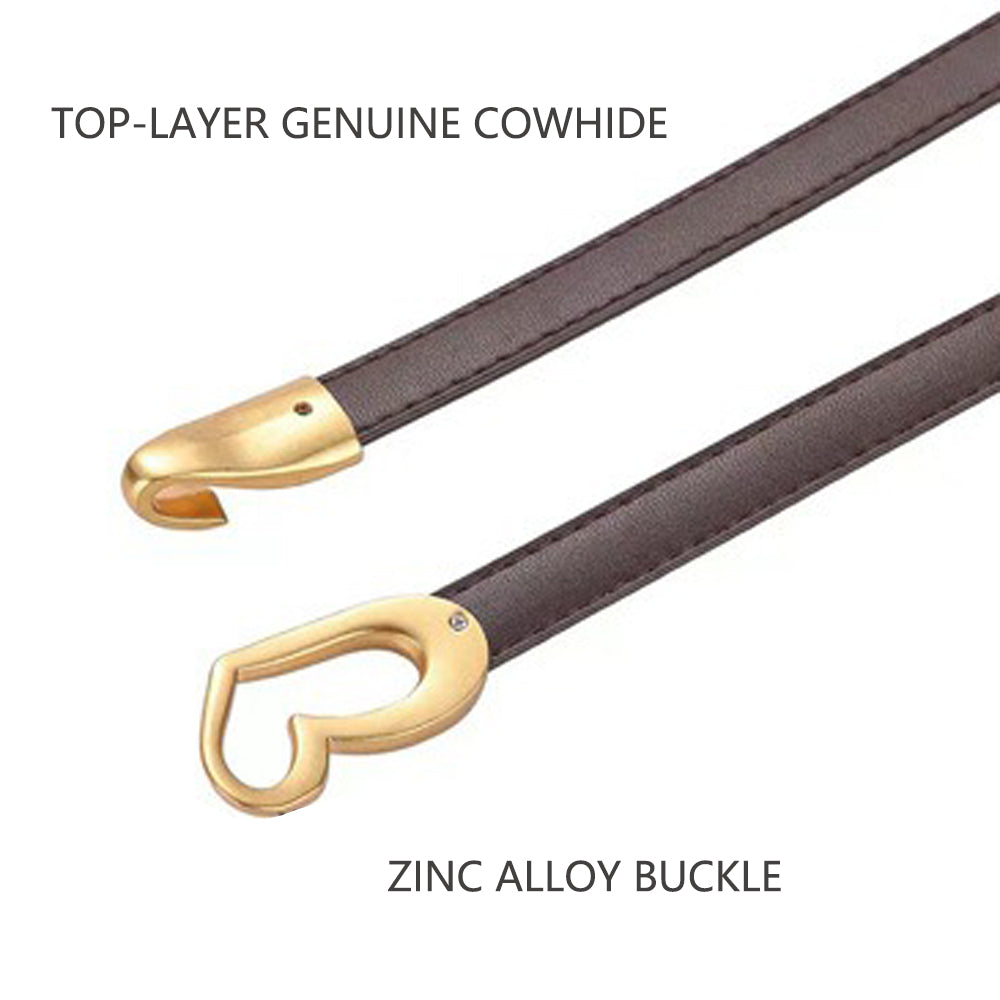Women's Genuine Leather Thin Adjustable Waist Belt for Dresses Blazers