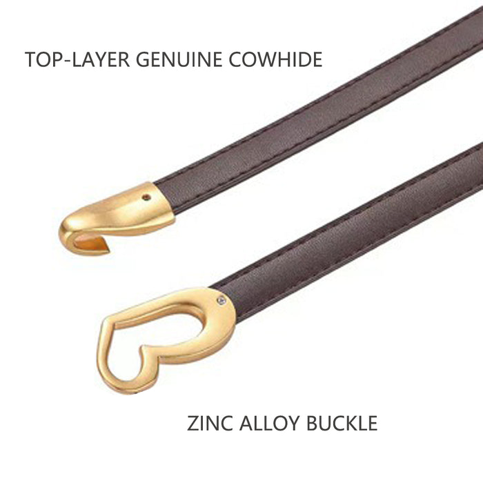 Women's Genuine Leather Thin Adjustable Waist Belt for Dresses Blazers