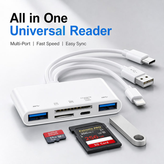 5-in-1 Memory Card Reader USB OTG Adapter Micro SD SDHC SDXC Card Reader